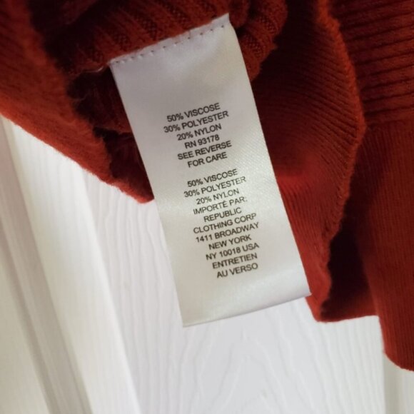 Tahari Burnt Orange Ribbed Boxy Grandpa Button Up Cardigan M - Picture 6 of 8